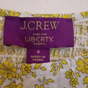 J.Crew Women's Floral Cropped Top Yellow And White Sz 4